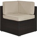 Crosley Palm Harbor Outdoor Wicker Corner Chair with Sand Cushions - Brown KO70089BR-SA